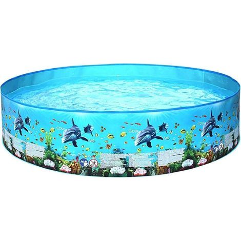 – Piscine enfant non gonflable 152 x 25 cm – Installation rapide sans gonflage – PVC durable pour extérieur – Amusement pour enfants et animaux (1/4)