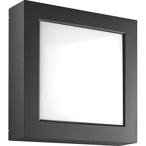 Enter – Applique/Plafonnier Led 23W Anthracite 4000K Ip65 - Éclairage Extérieur Carré À Haute Résistance Aux Agents Atmosphériques (1/4)