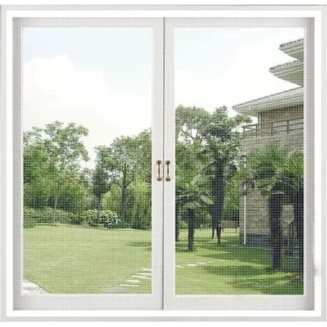 Window Screen, 120x120cm Self-Adhesive Anti Mosquito Mesh Window Without Drilling for Balcony Window Living Room Patio,White (1/5)