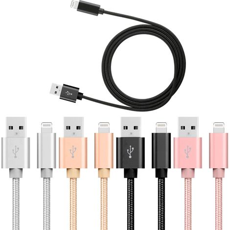 [LCS] Lot de 3 chargeurs iPhone 3 m - Câble tressé, charge rapide