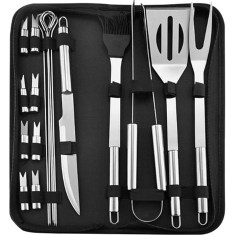Ensemble d'Ustensiles de Barbecue Portable avec Sac de Transport - Prêt pour des Grillades Inoubliables-lot de 18 (1/5)