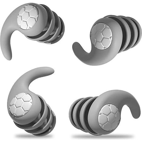 (gris, Taille Adulte : 2,1 2,4 Cm) 2 Paires De Bouchons D'oreille Antibruit Nouveaux Bouchons D'oreille 3d Pour Dormir Silicone Souple Desig (1/5)