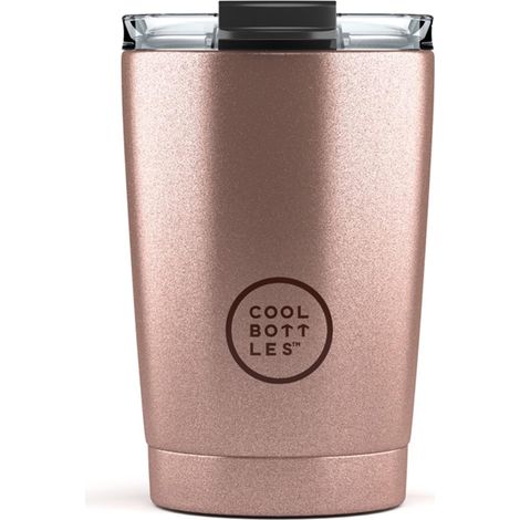 Gobelet Isotherme en Acier Inoxydable 330 ml Tasse Thermique avec Couvercle Hermétique Boissons froides 10h et chaudes 5h Finition Anti-tâches Rose (1/5)