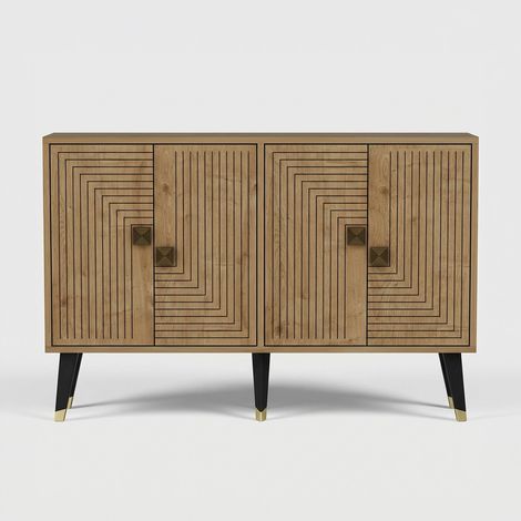 Moderne Anrichte aus melaminbeschichtetem Holz für das Wohnzimmer Ahart