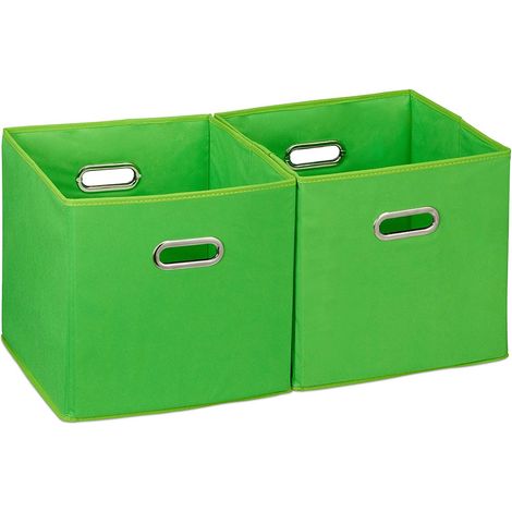 Set da 2 contenitori portaoggetti in tessuto verde 130000486