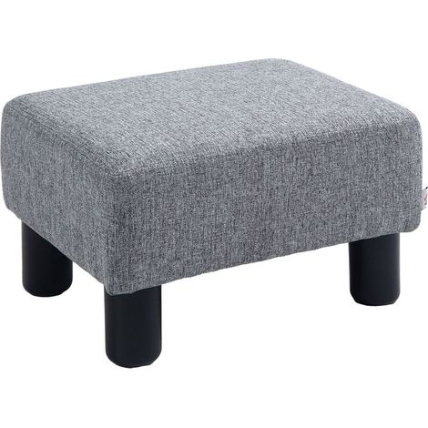Hocker/Pouf aus Leinenstoff, Belastbarkeit 110 kg, 40 x 30 x 24 cm, grau (1/5)