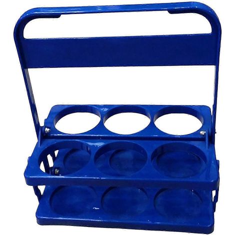 Porte-bouteilles portable pour 6 bouteilles, idéal comme cadeau de Saint-Valentin au bureau.-Blue (1/5)