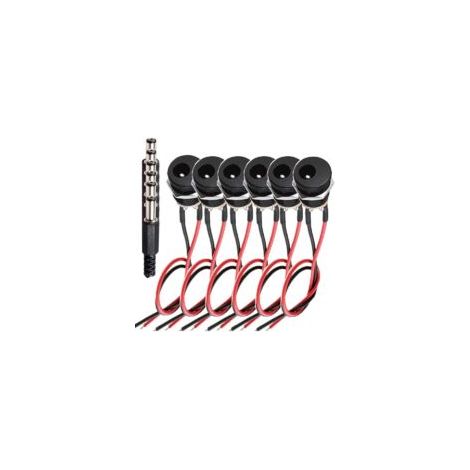 Connettore CC da 5,5 mm x 2,1 mm (con cavo) 6 connettori CC cilindrici con terminale a saldare, 6 connettori CC da 5,5 mm x 2,1 mm per audio/video/telefoni cellulari/telecamere di sorveglianza - Crezu