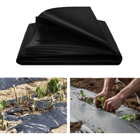Bache Bassin, 2 x 6 m Bache Noire Agricole, Bache Bassin Exterieur, Réutilisable Bache Noire, Bache pour Bassin Idéal pour la Maison le Jardin le Bâtiment la Serre ou Dautres Occasions (1/5)