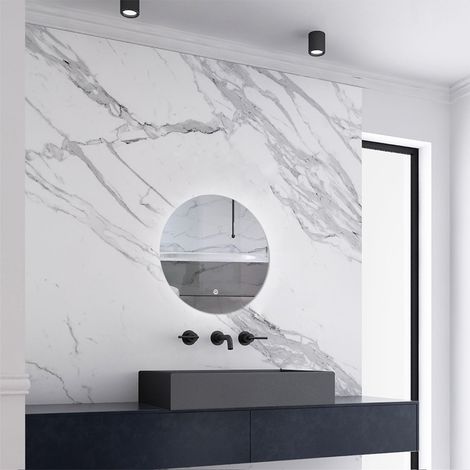 Biubiubath 800mm Round Bathroom LED Mirror with Lights Smart Touch Sensor Switch (1/4)