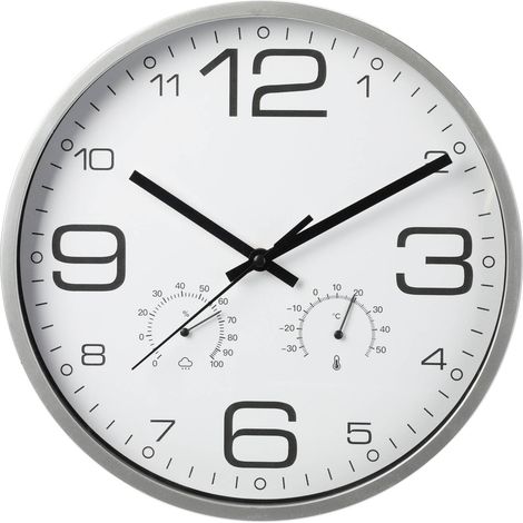 Wanduhr mit Wetterstation, Ø 30,5 cm