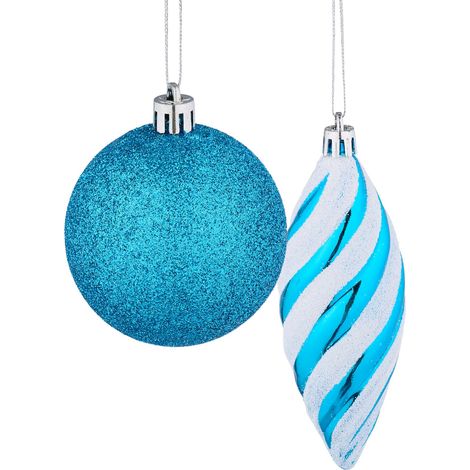 Lote de 72 bolas de Navidad decorativas brillantes para abeto ambiente festivo de poliestireno dorado 130015858 (1/2)