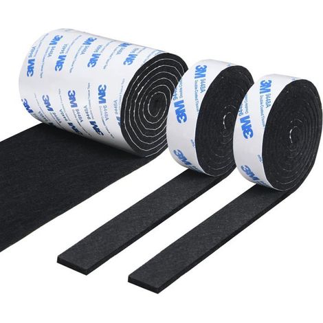 Feutre autocollant 3 rouleaux Feutre noir haute densité Protection anti-rayures pour sols et meubles (1/5)