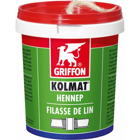 Griffon – Dévidoir de filasse de lin 100g – Étanchéité pour raccords filetés métalliques – Résistance à l'eau et à la température -20°C à +130°C