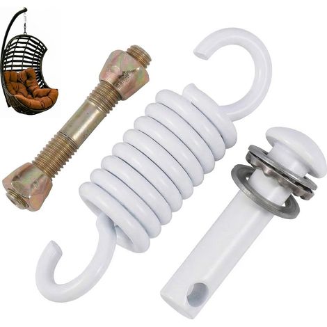 Kit de suspension pour chaise hamac - Matériel de ressort robuste - Crochets et boulons à ressort pour accrocher des chaises œufs, des sièges de balançoire, des balançoires de porche, des sacs (1/5)
