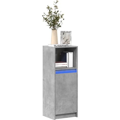 LED-Sideboard Betongrau 38x34x100 cm Holzwerkstoff
