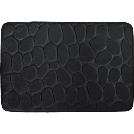 Tapis de bain Microfibre PEBBLE 50x80cm Noir MSV