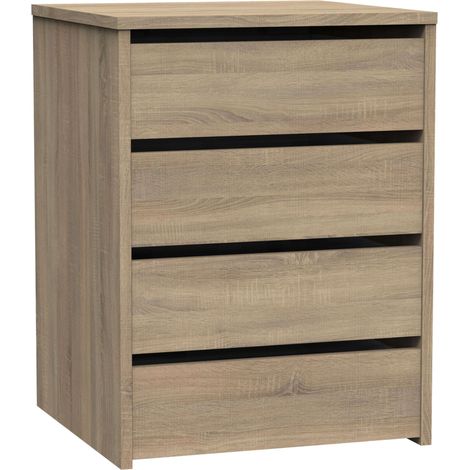 Cajonera Armario Auxiliar Tamaño Pequeño con 4 Cajones en Color Roble Cambrian 46x64x45 cm (1/5)