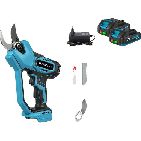 Sécateurs Électriques, Moteur Sans Balais, Batterie Rechargeable, Ensemble de 2 piles (1/2)