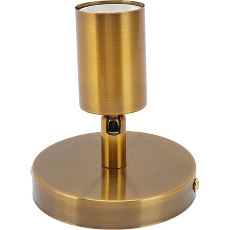 Douille décorative E27/E26 pour applique murale, orientable à 180° (haut/bas), en fer doré, idéale pour chambre et salon.