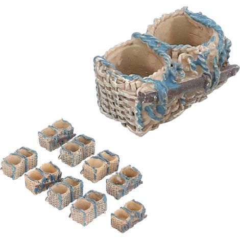 10 Mini-Dekorationskörbe aus Rattan, Imitationskorb (1/5)