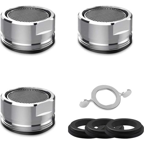 Mousseur Robinet M24 [3 Pièces], Aérateur de Robinet en Acier Inoxydable, Économiseurs d'eau Bubbler de Bain et Cuisine (1/5)