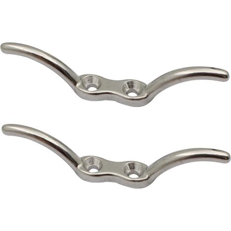 2 Pièces Taquets d'amarrage, Taquet de Drapeau en Acier Inoxydable, pour Réparer Les Mâts de L'école, Mâts sur Les Navires, Stores(Argent)
