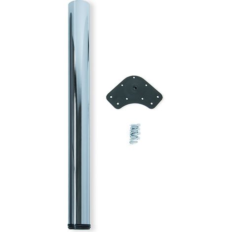 Emuca Pata para mesa, diámetro 60mm, H 870mm, Acero, Cromado