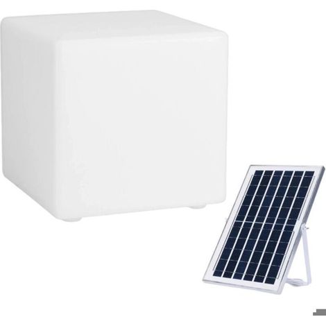 Lampe cube LED - Éclairage multicolore Alimentation solaire ou secteur - Décoration intérieur - 43x43x43 cm (1/5)