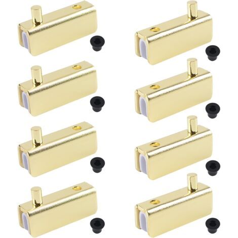 8 pièces Charnière pivot, réglable sans perçage, acier carbone, pour porte verre 4-6mm, armoire cuisine