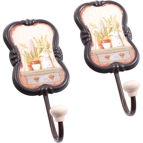 Patères en métal par 2, 8 x H. 12 cm, lot de 5 (1/2)