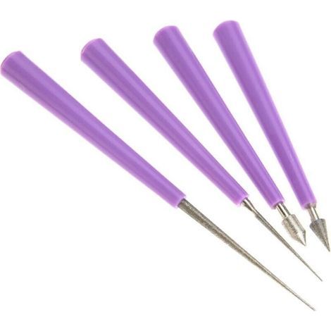4pcs Diamant Incliné Perle Alésoir Perlage Trou Agrandisseur Outil (1/3)