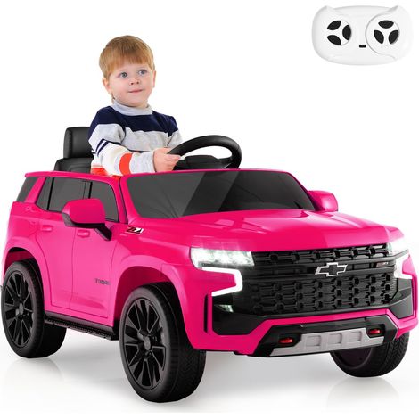 COSTWAY 12V Macchina Elettrica per Bambini Chevrolet, SUV Elettrica con Telecomando Luci Luminose e Musica, 3-3,5 km/h, Ideale per Bambini di 3-6 Anni (Rosa) (1/5)