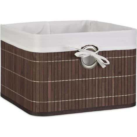 Cesta cesto de almacenaje plegable 20 x 31 x 31 cm ideal almacenamiento decorativo estilo natural de bambú marrón 130005768 (1/4)