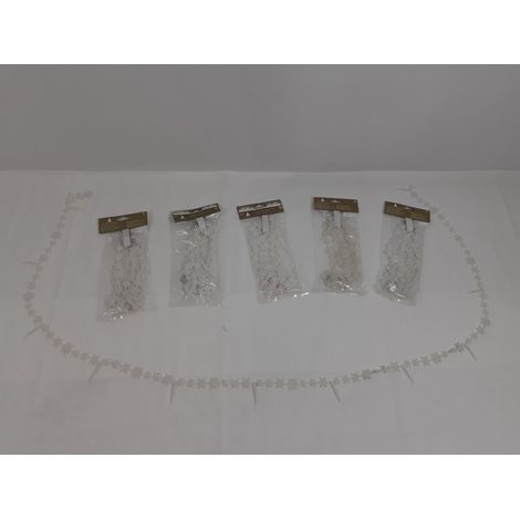 Lot de 6 - GUIRLANDE - Décoration Noël Flocons et Stalactites - 180cm - Idéal décoration hivernale - Voir photos (1/2)
