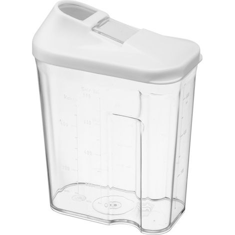 Contenitore per alimenti HUGO da 750 ml (0,75 litri), incolore, con coperchio bianco (1/3)