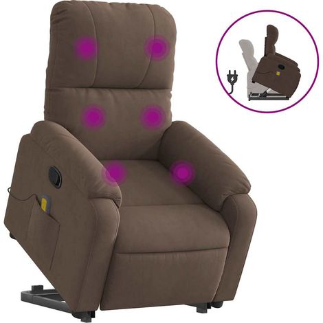Maison Exclusive - Fauteuil inclinable de massage marron tissu microfibre