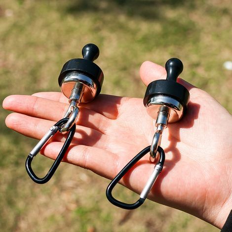 Set di 2 ganci a ventosa per attrezzature da esterno, tende, illuminazione, morsetto di montaggio magnetico, magnete di sospensione potente, morsetto da campeggio (1/5)