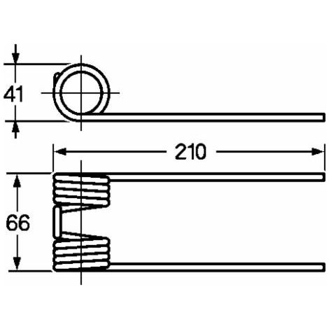 Dente pressa raccoglitrice adattabile John Deere E41833 filo 4,5