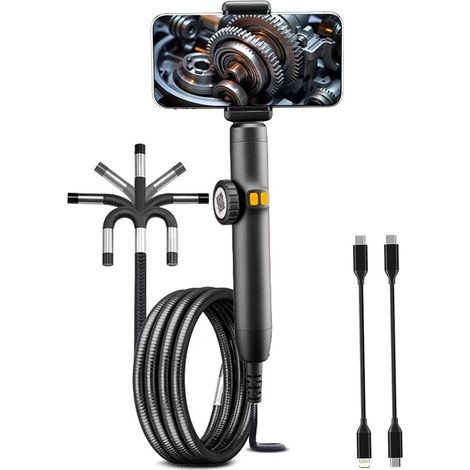Endoscopio articulado bidireccional, endoscopio 1080p con luz, cámara de inspección impermeable, automoción y electricidad (1 m / 3,28 pies) (1/5)