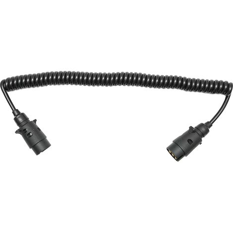 Cavo a spirale da 2,5 m con 2 spine maschio, 7 pin per presa rimorchio auto Breckner Germany