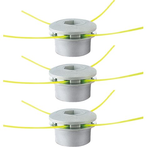 3x Set Universal Aluminium Trimmerkopf / Mähkopf / Spulenkopf + Metalldichtungen + Mähleinen für Rasenmäher Freischneider Rasentrimmer Motorsense (1/4)
