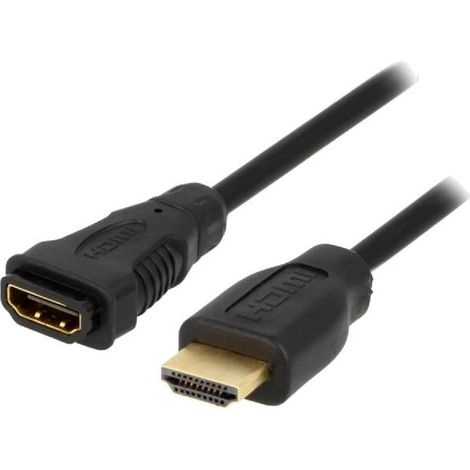 Cable HDMI 1.4 femelle HDMI prise male 5m - Noir
