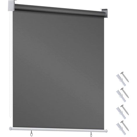 Jiubiaz Estor Vertical Exterior 180x240 cm para Balcón y Terraza Protección Solar Impermeable 80% Gris Oscuro