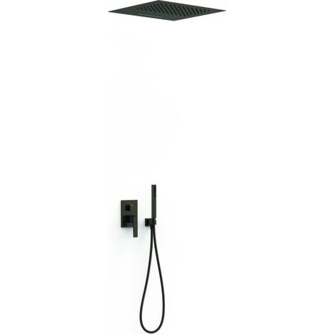 Kit mitigeur encastré 3 voies Rapid‑box pour douche Slim Noir bronze - TRES 20237302KMB