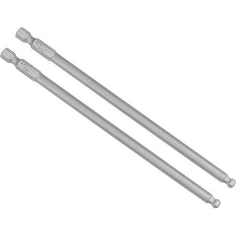2Pcs Embout de Tournevis Bille Extrémité Hexagonale Embouts 1/4 Pouce Hex Queue 5.1 Pouce Longueur Magnétique H5 S2 HRC58 (1/4)