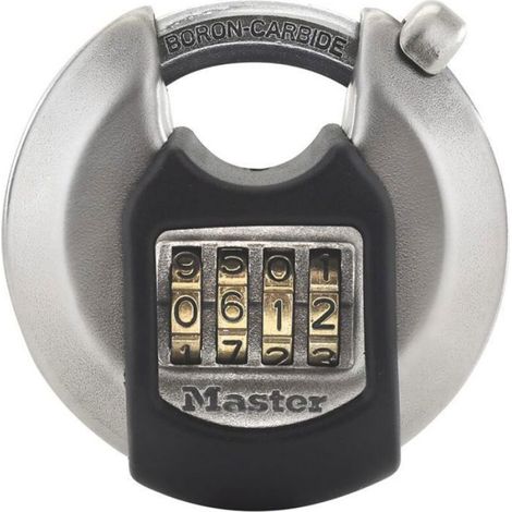 Cadenas rond combo inox extérieur 70 mm gris pour rangement remise garage (1/4)
