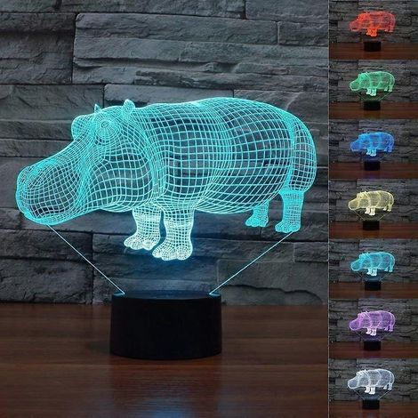 Lampe de bureau LED veilleuse tactile à 7 couleurs changeant, avec illusion d'optique 3D, idéale comme cadeau pour les fêtes ou un anniversaire. (1/5)
