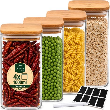 Set di 4 contenitori da cucina in vetro da 1000 ml [BS103] (1/5)