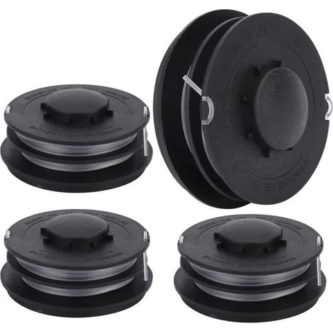 (Schwarz) 4er-Pack Trimmerfadenspulen, kompatibel mit Einhell GC-ET 4530, 10 m, 2 mm, Trimmerspulen für Einhell 3405685 (1/4)